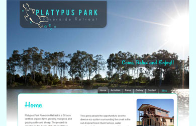 Platypus Park Riverside Retreat site